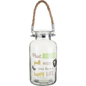 Premier Housewares - Christmas Lanterns Glass Lanterns For Living Room With Worded Detail Christmas Lanterns Indoor and Outdoor Camping Lights With