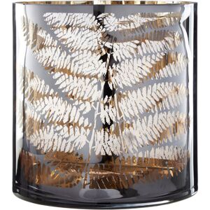 Premier Housewares - Clear Finish Large Candle Holder Tealight Holder With Fern Pattern Holders For Bedroom Living Room And Hallways 29 x 29 x 29