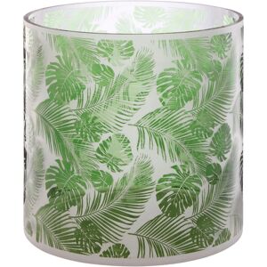 Premier Housewares - Green Finish Large Candle Holder Tealight Holder With Leaf Pattern Holders For Bedroom Living Room And Hallways 29 x 29 x 29