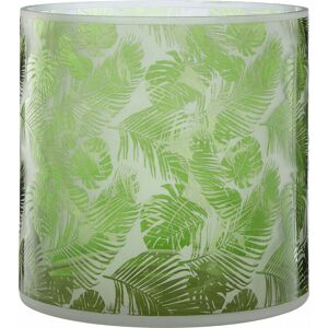 Premier Housewares - Green Finish Medium Candle Holder Tealight Holder With Leaf Pattern Holders For Bedroom Living Room And Hallways 20 x 20 x 20