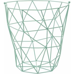 Premier Housewares - Green Iron Storage Basket With Wire Frame Laundry Basket/ Hamper Box/ Washing Baskets 31 x 31 x 31