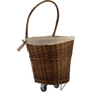 Premier Housewares - Natural Willow Basket On Wheels