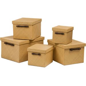 Premier Housewares - Pandanus Natural/Bamboo Storage Boxes