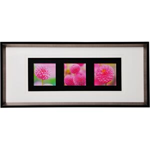 Premier Housewares - Pink Floral Colour Glass Triple Wall Art