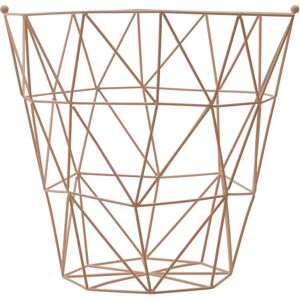 Premier Housewares - Pink Iron Storage Basket With Wire Frame Laundry Basket/ Hamper Box/ Washing Baskets 31 x 31 x 31