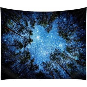 Psychedelic Star Tapestry Wall Hanging Universe Galaxy Sky Tablecloth Landscape Wall Decor for Bedroom Living Room 150200 Forest Starry Denuotop