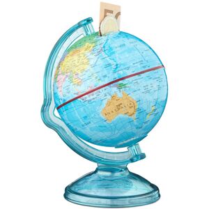 Relaxdays - Globe Savings Box, HxWxD: 16.5 x 14 x 14 cm, World Money Box, Piggy Bank, Multicolour