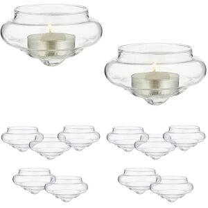 Relaxdays - Tealight Holder, Set of 12, Floating Candle Glass, HxD: 4.5 x 8 cm, Bowls for Lights, Home Decor, Transparent