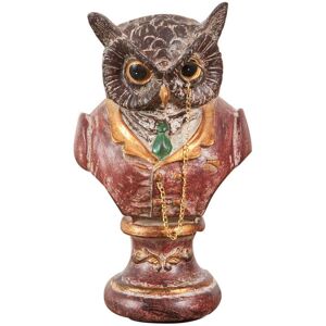 BISCOTTINI Set 2 Resin Decorative Objects Owl Design Home Interior Decoration