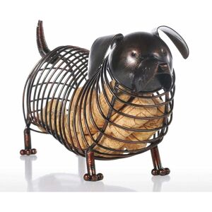 Rhafayre - Dachshund Wine Cork Container,Iron Art Animal Accessories Metal Animal Sculpture Craft Gift Home Decor Mesh Design Fashion,for Restaurants