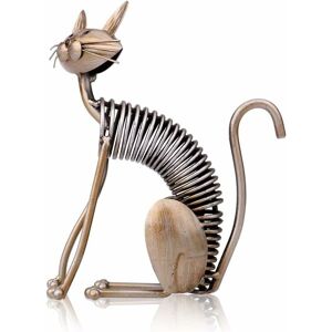 Rhafayre - Wrought Iron Spring Cat Ornaments, Metal Cat Sculpture Art Spring Crafts Home Decoration(Cat Seat)