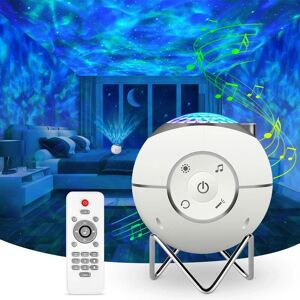 AOUGO Rotating Star Sky Projector, usb Rechargeable Musical led Projector Lamp with 14 Modes & Remote Control & Timer & Metal Stand for Kids Adults Gifts