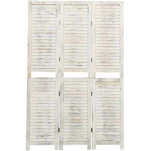 Berkfield Home - Royalton 3-Panel Room Divider Antique White 105x165 cm Wood