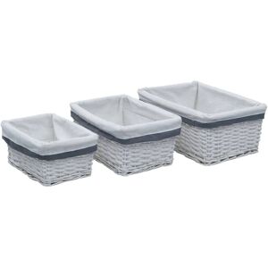 Berkfield Home - Royalton 3 Piece Nesting Basket Set White Willow