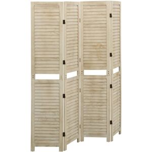 BERKFIELD HOME Royalton 4-Panel Room Divider 140x165 cm Solid Wood Paulownia