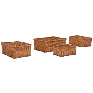 BERKFIELD HOME Royalton 4 Piece Nesting Basket Set Brown Willow