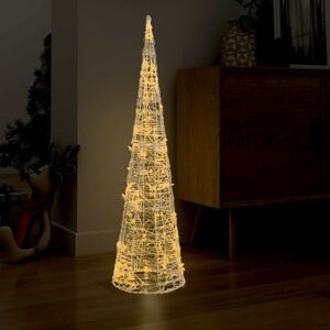 BERKFIELD HOME Royalton Acrylic Decorative Pyramid led Light Cone Warm White 120 cm