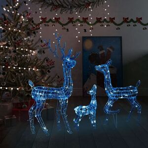 Berkfield Home - Royalton Acrylic Reindeer Family Christmas Decoration 300 led Blue