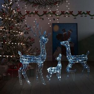 Berkfield Home - Royalton Acrylic Reindeer Family Christmas Decoration 300 led Cold White