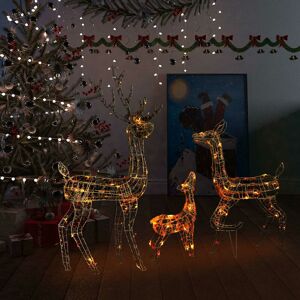 Berkfield Home - Royalton Acrylic Reindeer Family Christmas Decoration 300 led Colourful