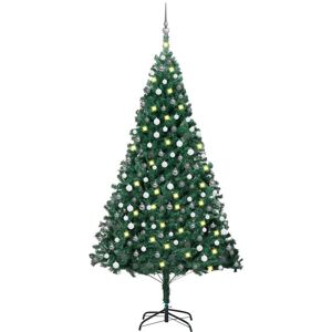 Artificial Christmas Tree with LEDs&Ball Set Green 210 cm pvc - Royalton