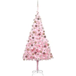 Artificial Christmas Tree with LEDs&Ball Set Pink 240 cm pvc - Royalton