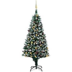 Artificial Christmas Tree with LEDs&Ball Set&Pinecones 210 cm - Royalton
