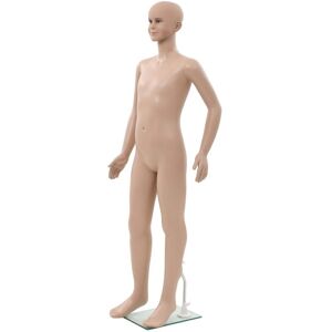 Berkfield Home - Royalton Full Body Child Mannequin with Glass Base Beige 140 cm
