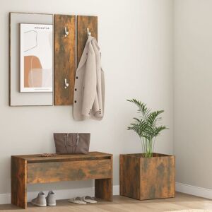 BERKFIELD HOME Royalton Hallway Furniture Set Smoked Oak Engineered Wood