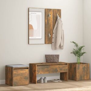 BERKFIELD HOME Royalton Hallway Furniture Set Smoked Oak Engineered Wood