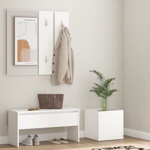 BERKFIELD HOME Royalton Hallway Furniture Set White Engineered Wood