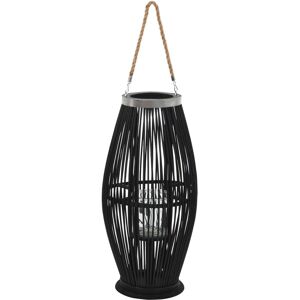 BERKFIELD HOME Royalton Hanging Candle Lantern Holder Bamboo Black 60 cm