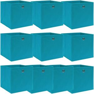 Berkfield Home - Royalton Storage Boxes 10 pcs Baby Blue 32x32x32 cm Fabric