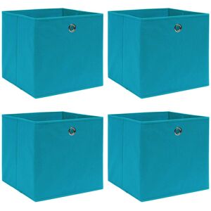 Berkfield Home - Royalton Storage Boxes 4 pcs Baby Blue 32x32x32 cm Fabric