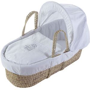 KINDER VALLEY Ruby Rabbit Palm Moses Basket with Quilt, Padded Liner, Body Surround and Adjustable Hood - White