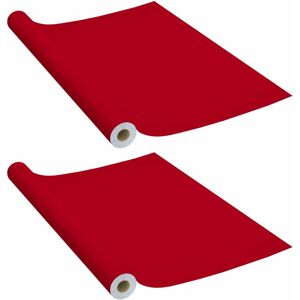 Vidaxl - 2x Self-adhesive Furniture Films Red pvc Home Decor Privacy Sticker Red