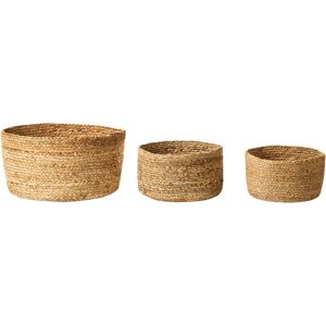 Beliani - Set of 3 Jute Storage Boxes Laundry Basket Bin Accessory Natural Ranwal - Natural