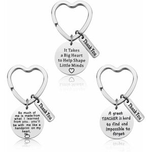 Denuotop - Set of 3 Keychains for Teachers - Thank You Gifts for Teachers - Valentine's Day Birthday Gifts - Christmas Gifts for Teachers Thank-you