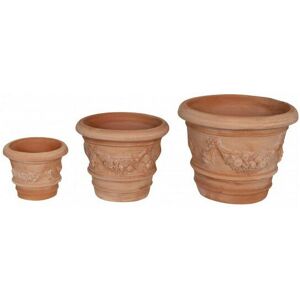 Biscottini - Set of 3 Terracotta vases baskets 100% Handmade in Italy