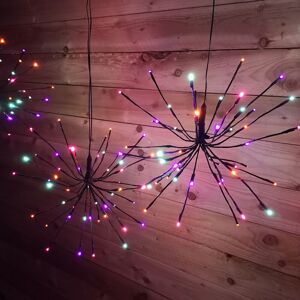 Samuel Alexander - Set Of 4 45cm Premier Christmas Indoor Outdoor Sparkle Ball Twinkling led Lights in Rainbow