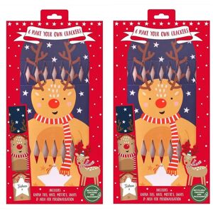 YOL - Set Of 6 Or 12 Make Your Own Christmas Crackers Fillable Reindeer Festive Xmas