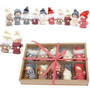 10 Handmade Christmas Tree Hanging Box Set Xmas Home Decor Novelty Gifts, Multi - Multicolour - Shatchi