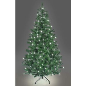 10Ft Pre-Lit Artificial Christmas Green Tree Alaskan Pine Tips Xmas Home Decorations Metal Stand Warm Multicolour LEDs - Shatchi