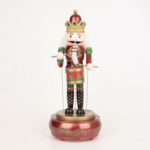 Shatchi - 30cm Musical Box Wooden Nutcrackers Soldiers Figures Animated Clockwork Puppet Figurines Christmas Decoration Ornament