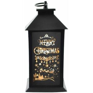 Shatchi - Christmas Lantern Plastic Black Indoor Xmas Nativity Theme Decorations Battery Operated - Black