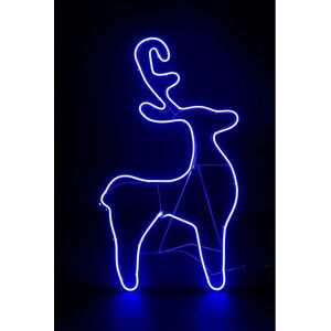 Shatchi - Reindeer Neon Effect Rope Light Silhouette Double Side 90 Blue LEDs Christmas Outdoor - Blue