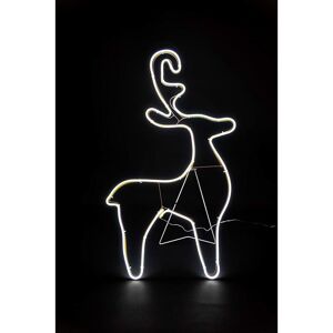 Shatchi - Reindeer Neon Effect Rope Light Silhouette Double Side 90 Cool White LEDs Christmas Outdoor - White