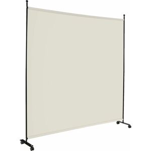 Costway - Single Panel Room Divider 184cm Folding Privacy Screen Freestanding w/ 4 Wheels