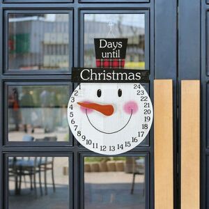 LANGRAY Snowman Advent Calendar, Wooden Christmas Santa Advent Calendar for Holidays, Wall and Door Decoration – Days to Christmas Countdown Snowman