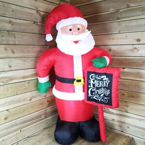 Snowtime - Indoor Outdoor led 180cm Inflatable Santa With Merry Christmas Sign